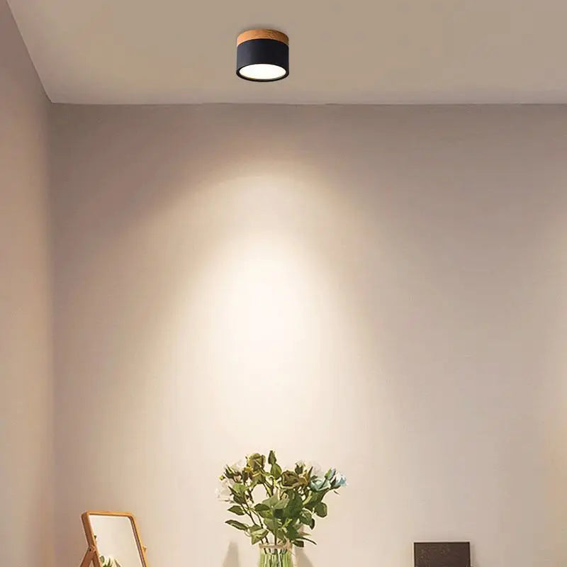 LED Downlight dimmable 5W 7W 9W12W15W Nordic wood modern Led surface mounted ceiling light spotlight, interior decoration light