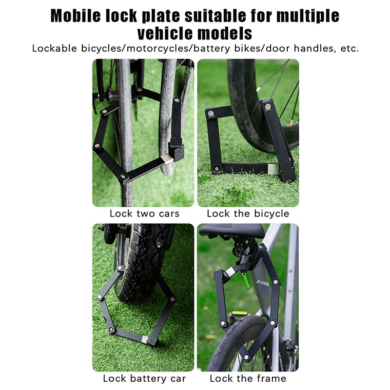 Bicycle Anti-Theft Lock by OFFBONDAGE; Folding and Durable Padlock for Motorcycles & Scooters; Ideal Electric Bike Accessory
