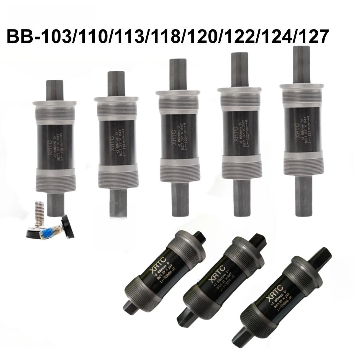 Bike Bottom Bracket,Square-Taper Bottom Bracket 68mm, 103/110/113/118/120/122/124/127MM