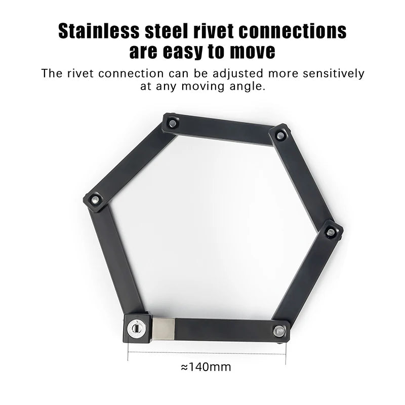 Bicycle Anti-Theft Lock by OFFBONDAGE; Folding and Durable Padlock for Motorcycles & Scooters; Ideal Electric Bike Accessory