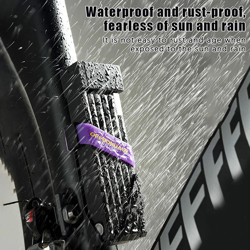 Bicycle Anti-Theft Lock by OFFBONDAGE; Folding and Durable Padlock for Motorcycles & Scooters; Ideal Electric Bike Accessory
