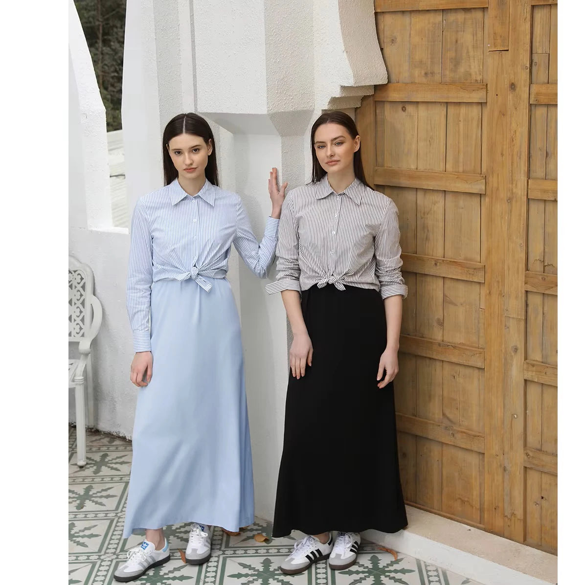 AP SS25 Women Stripe Blouse and Slip Dress Cotton Blend