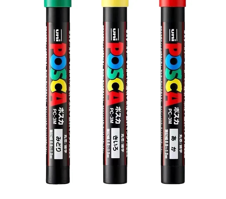 Uni POSCA Marker Hot Sale Combine Full Set PC-1M/3M/5M/8K/17K Non-Toxic Permanent Manga pinturas con pigmentación posca rotulado