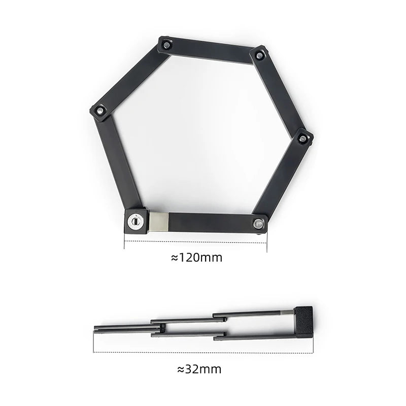Bicycle Anti-Theft Lock by OFFBONDAGE; Folding and Durable Padlock for Motorcycles & Scooters; Ideal Electric Bike Accessory