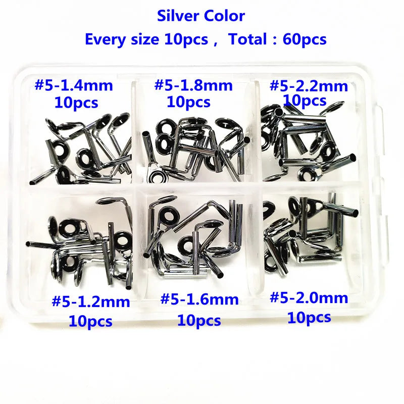 Fishing Rod Guides 60Pcs MKT Super Small Center Ring Tip Top for Super Sensitive Fine Rod Fishing Rod Repair Guide NooNRoo 1 BOX