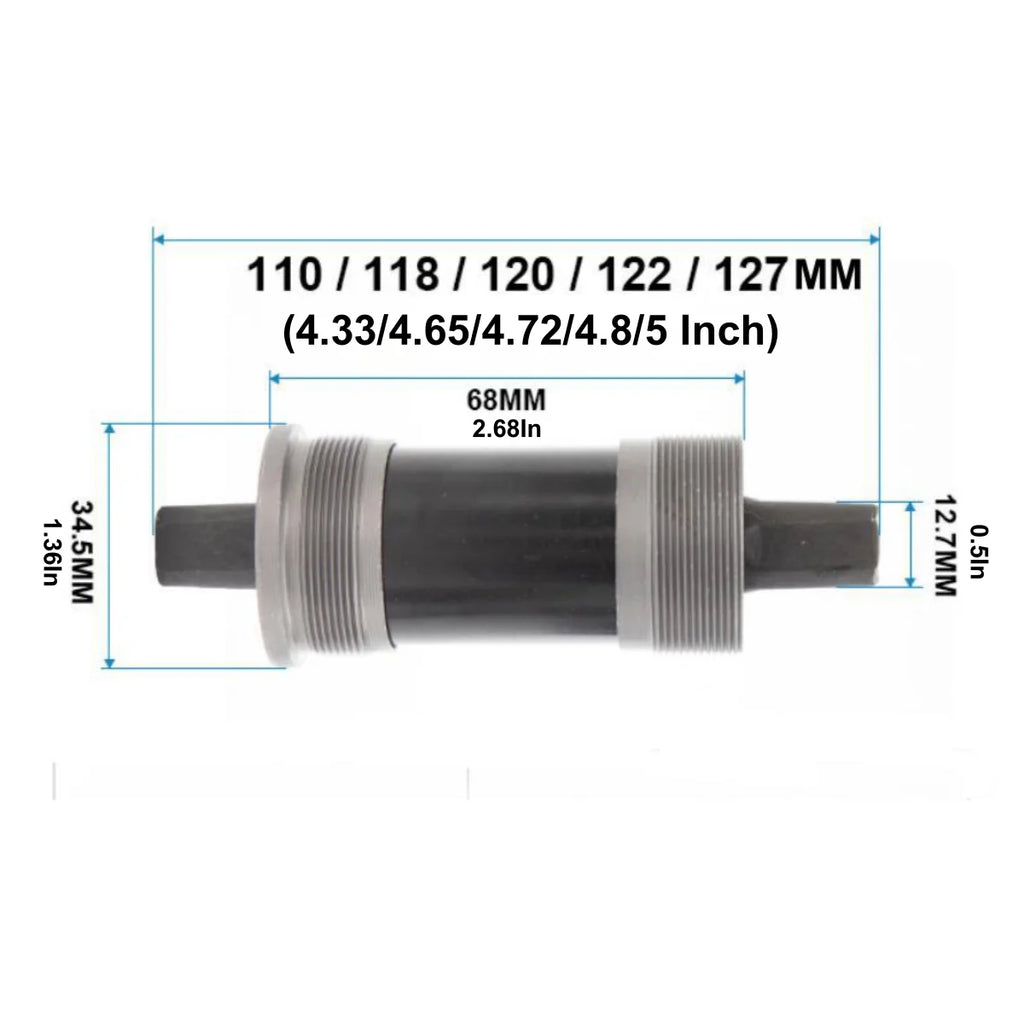Bike Bottom Bracket,Square-Taper Bottom Bracket 68mm, 103/110/113/118/120/122/124/127MM