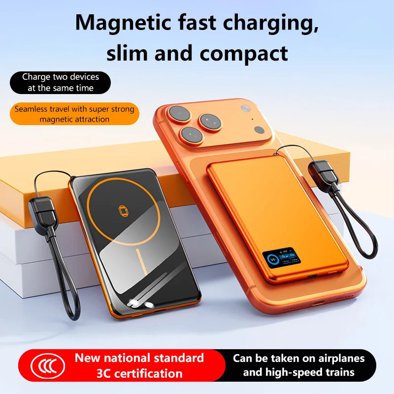 OnePlus 500000mAh Mini Wireless Magnetic Power Bank PD15W Portable Auxiliary Battery Pack For Watch Earphones For iphone Huawei