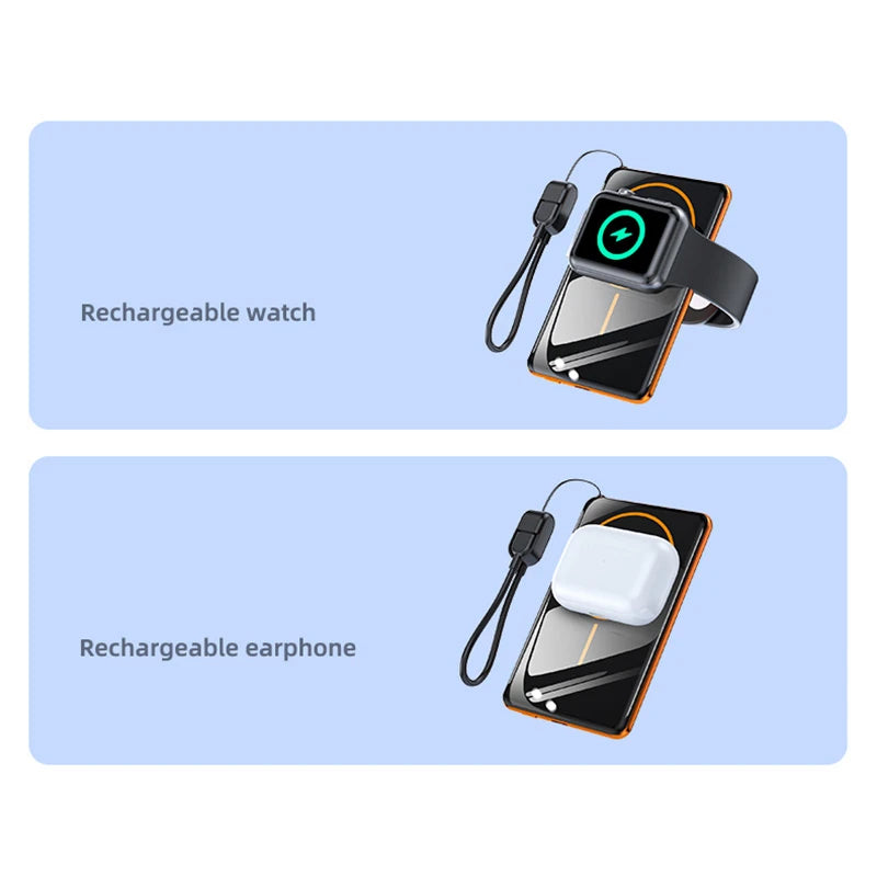 OnePlus 500000mAh Mini Wireless Magnetic Power Bank PD15W Portable Auxiliary Battery Pack For Watch Earphones For iphone Huawei