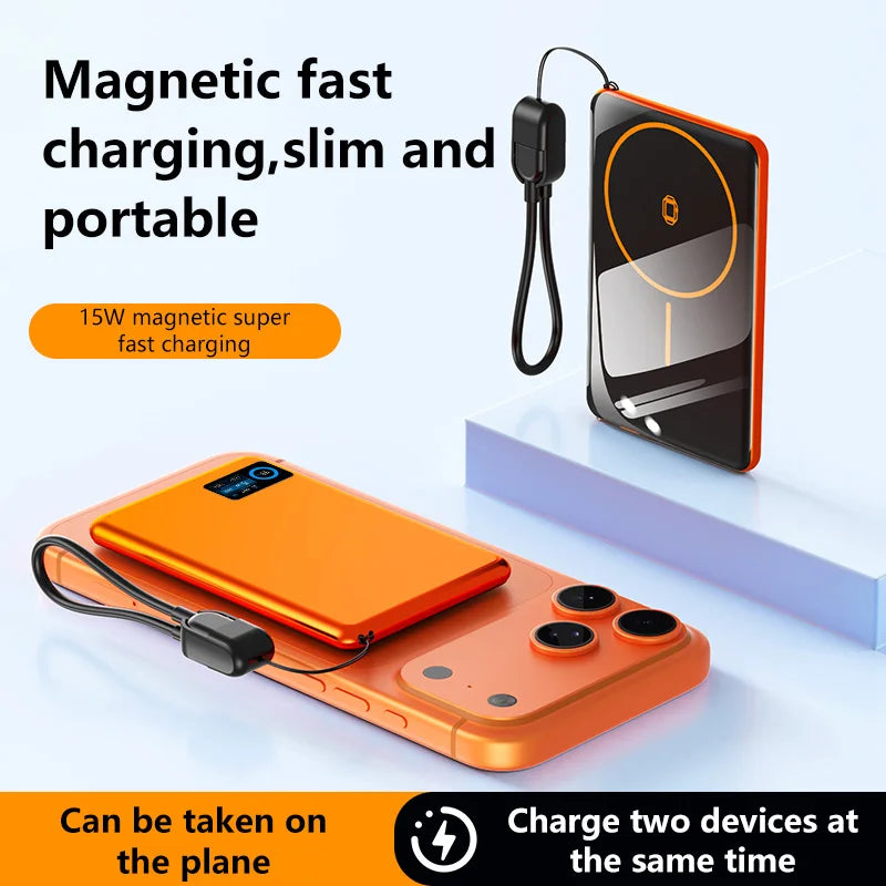 OnePlus 500000mAh Mini Wireless Magnetic Power Bank PD15W Portable Auxiliary Battery Pack For Watch Earphones For iphone Huawei
