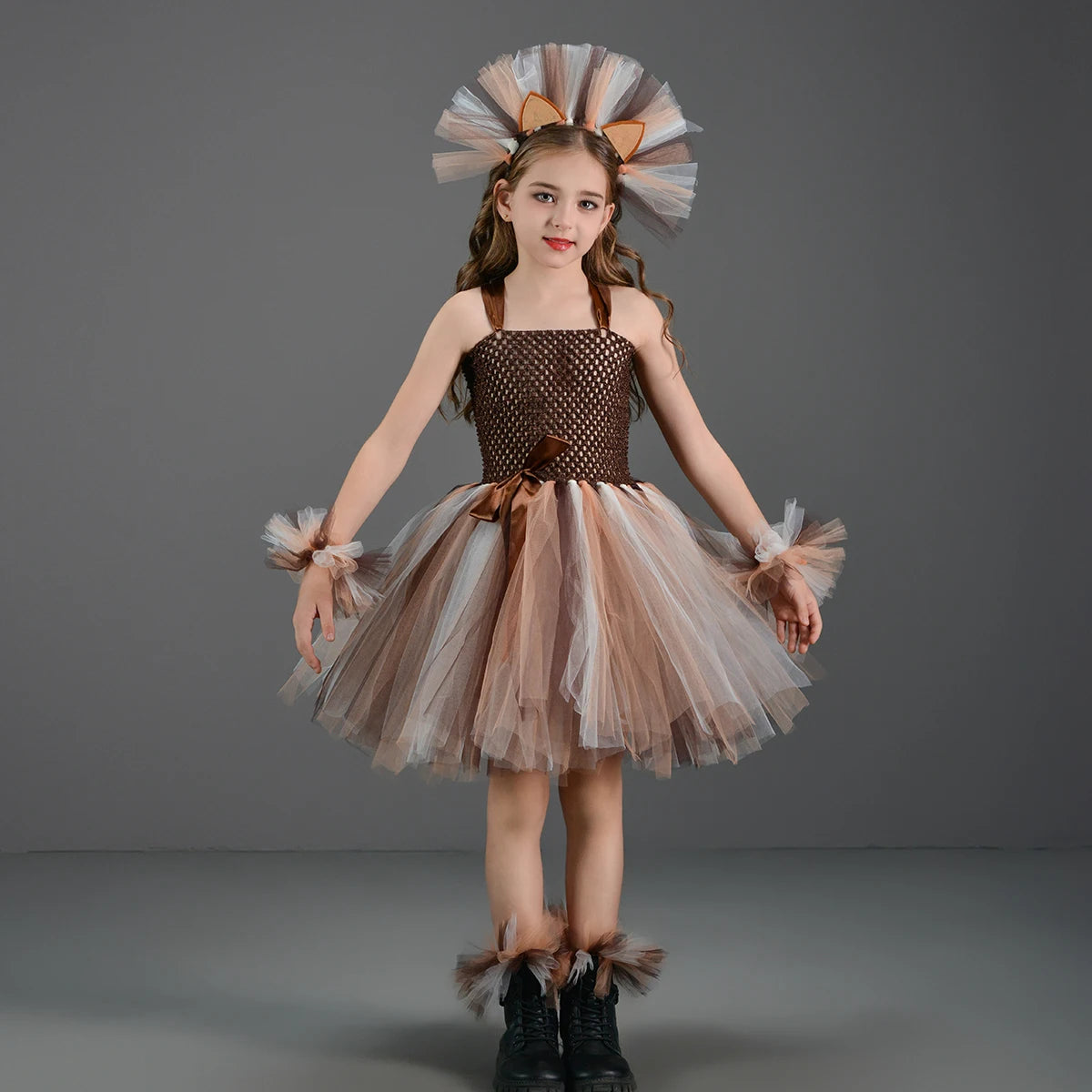 Disguise Cute Lion Halloween Costumes for Girls Kids Animal Fancy Tutu Dress Children Cosplay Outfit for Birthday Carnival Party