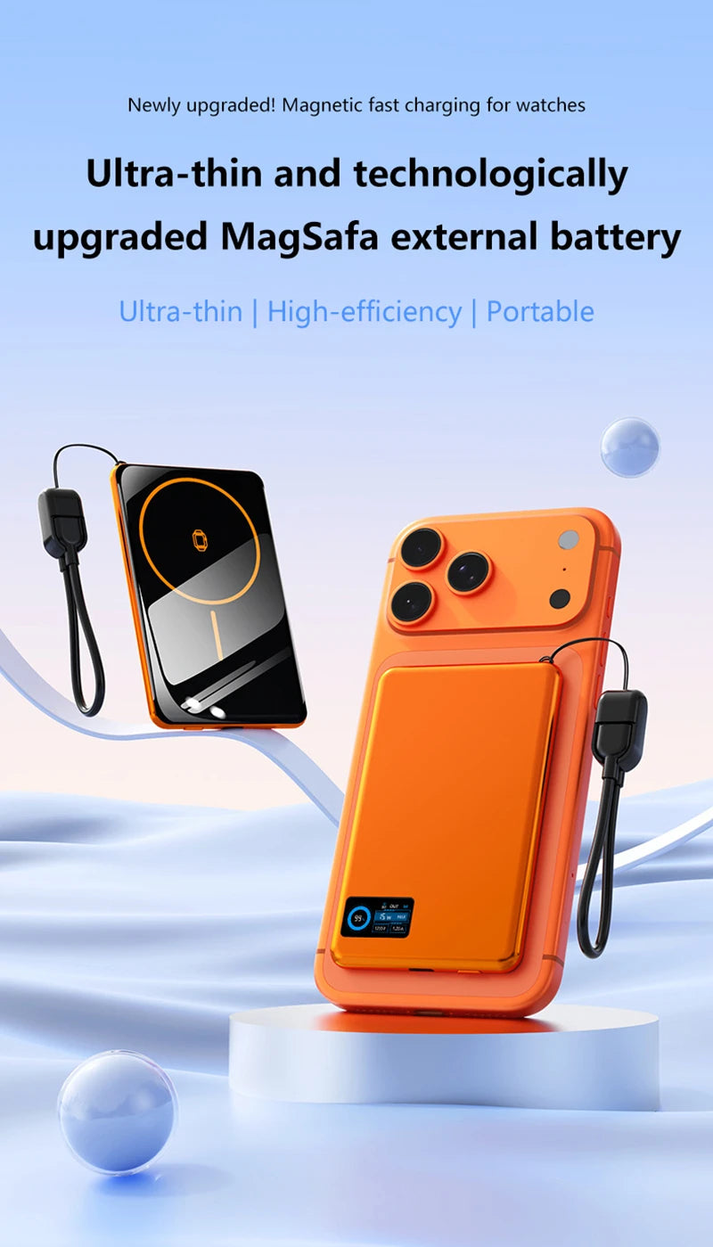 OnePlus 500000mAh Mini Wireless Magnetic Power Bank PD15W Portable Auxiliary Battery Pack For Watch Earphones For iphone Huawei