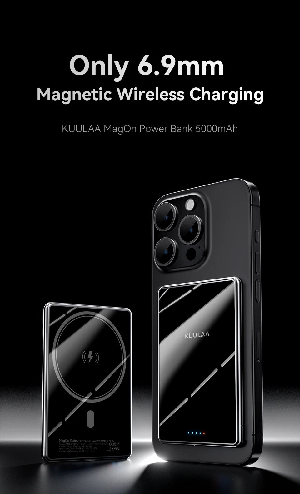 KUULAA Magnetic Power Bank 5000mAh Slim Wireless External Battery 20W Fast Charging for MagSafe Powerbank for iPhone 16 15 14 13