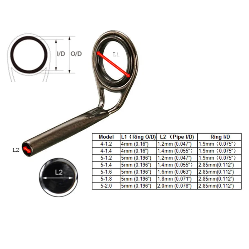 Fishing Rod Guides 60Pcs MKT Super Small Center Ring Tip Top for Super Sensitive Fine Rod Fishing Rod Repair Guide NooNRoo 1 BOX