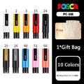 Uni POSCA Marker Hot Sale Combine Full Set PC-1M/3M/5M/8K/17K Non-Toxic Permanent Manga pinturas con pigmentación posca rotulado