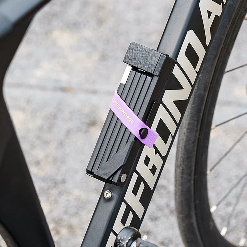 Bicycle Anti-Theft Lock by OFFBONDAGE; Folding and Durable Padlock for Motorcycles & Scooters; Ideal Electric Bike Accessory