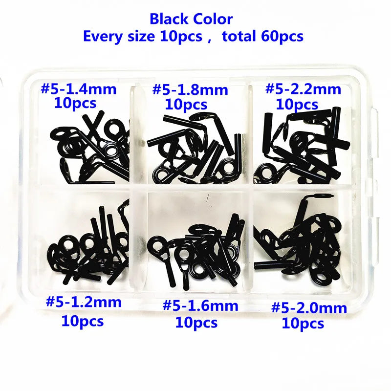 Fishing Rod Guides 60Pcs MKT Super Small Center Ring Tip Top for Super Sensitive Fine Rod Fishing Rod Repair Guide NooNRoo 1 BOX