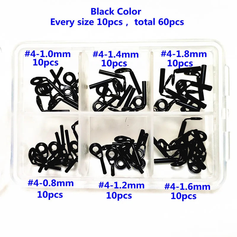 Fishing Rod Guides 60Pcs MKT Super Small Center Ring Tip Top for Super Sensitive Fine Rod Fishing Rod Repair Guide NooNRoo 1 BOX