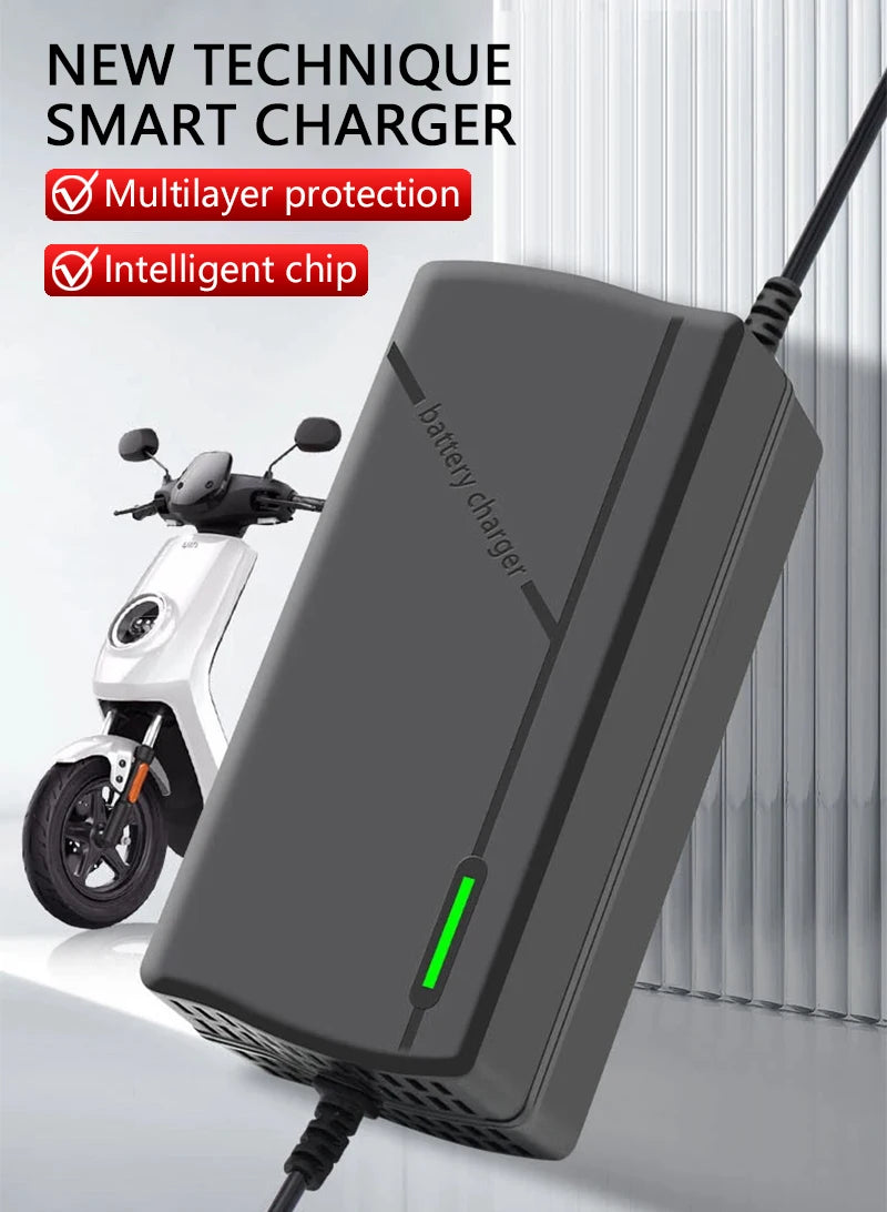 48V 60V 72V 2A 3A 5A lithium-ion charger For 13S 16S 20S 54.6V 67.2V 84V 21700 Li-ion battery Pack 5A fast intelligent charging