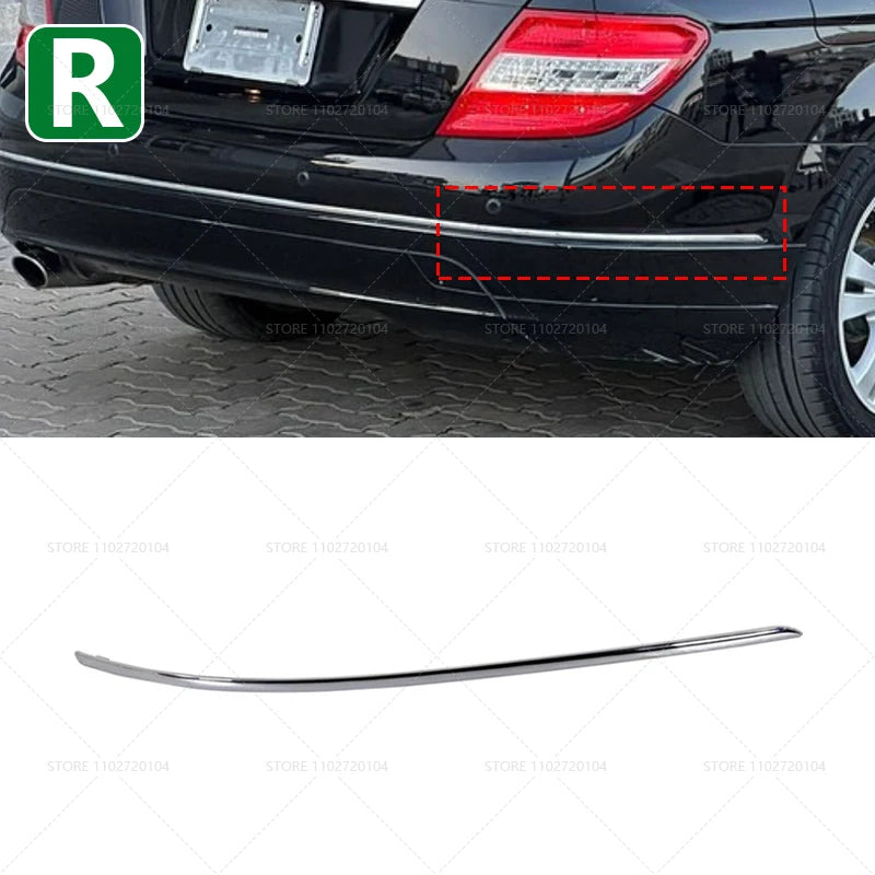 for 2008-2011 W204 Mercedes-Benz C-Class Rear Chrome Bumper Trim 2048850921 2048851021 2048850421