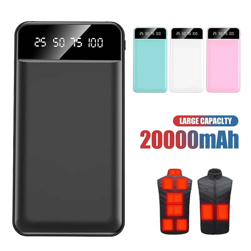 OnePlus 500000mAh Large Capacity Dual USB Output Super Fast Charging Led Display External Battery 5V/2A Heating Jacket Powerbank