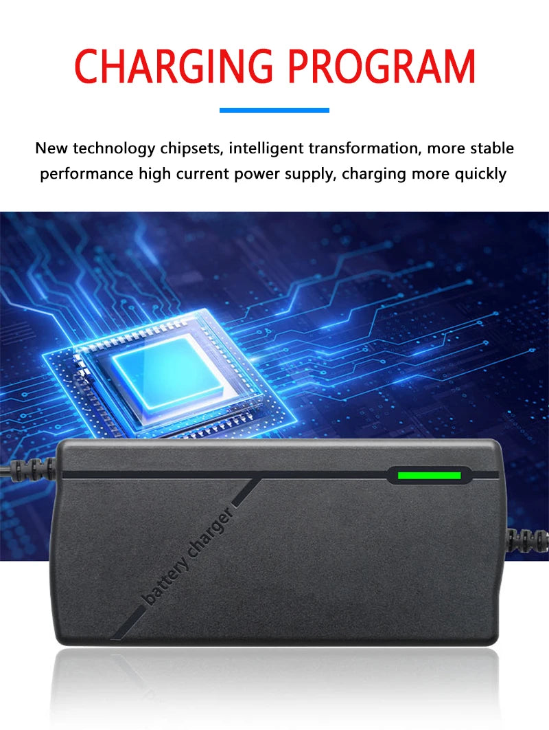 48V 60V 72V 2A 3A 5A lithium-ion charger For 13S 16S 20S 54.6V 67.2V 84V 21700 Li-ion battery Pack 5A fast intelligent charging