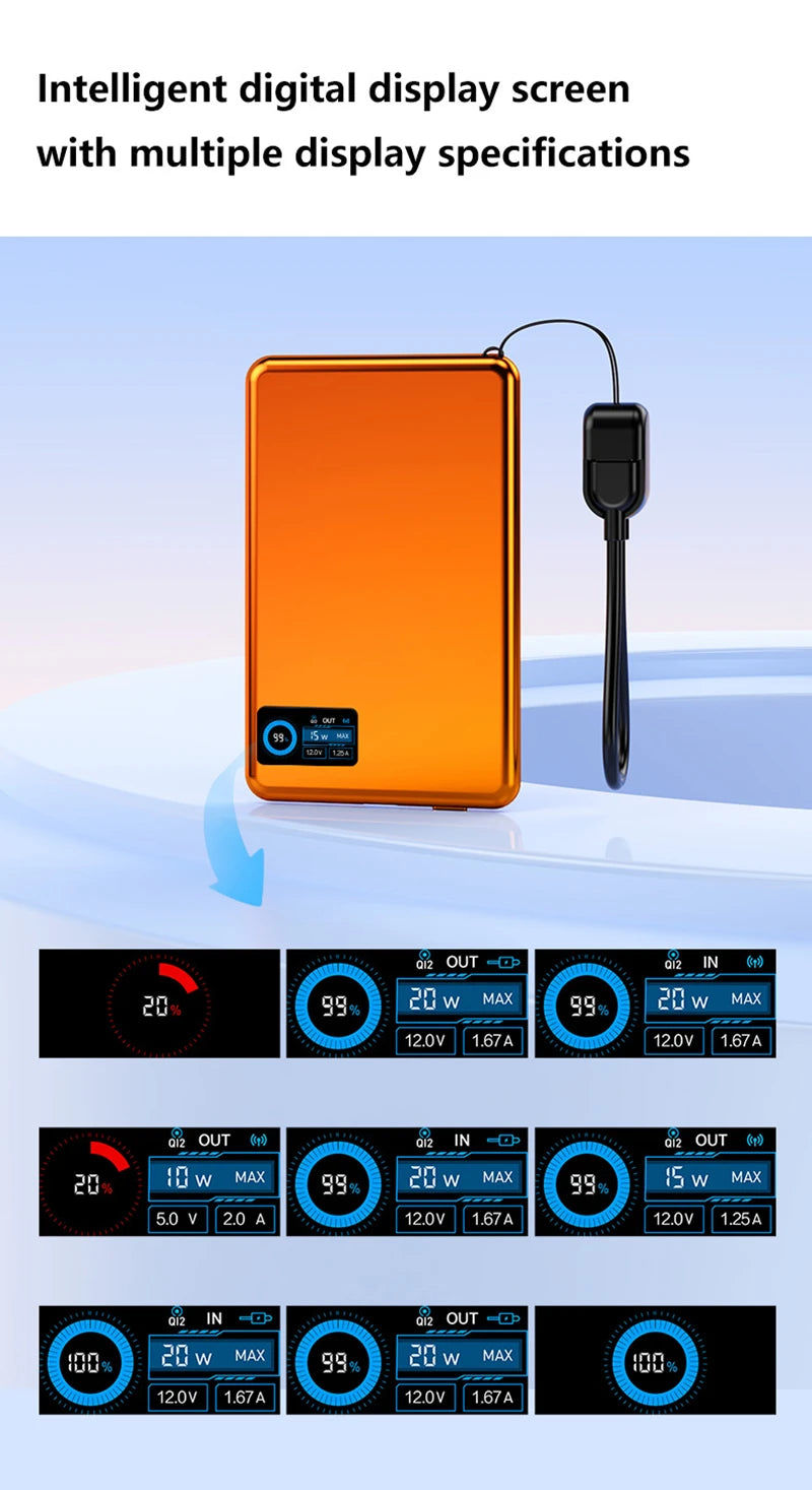 OnePlus 500000mAh Mini Wireless Magnetic Power Bank PD15W Portable Auxiliary Battery Pack For Watch Earphones For iphone Huawei