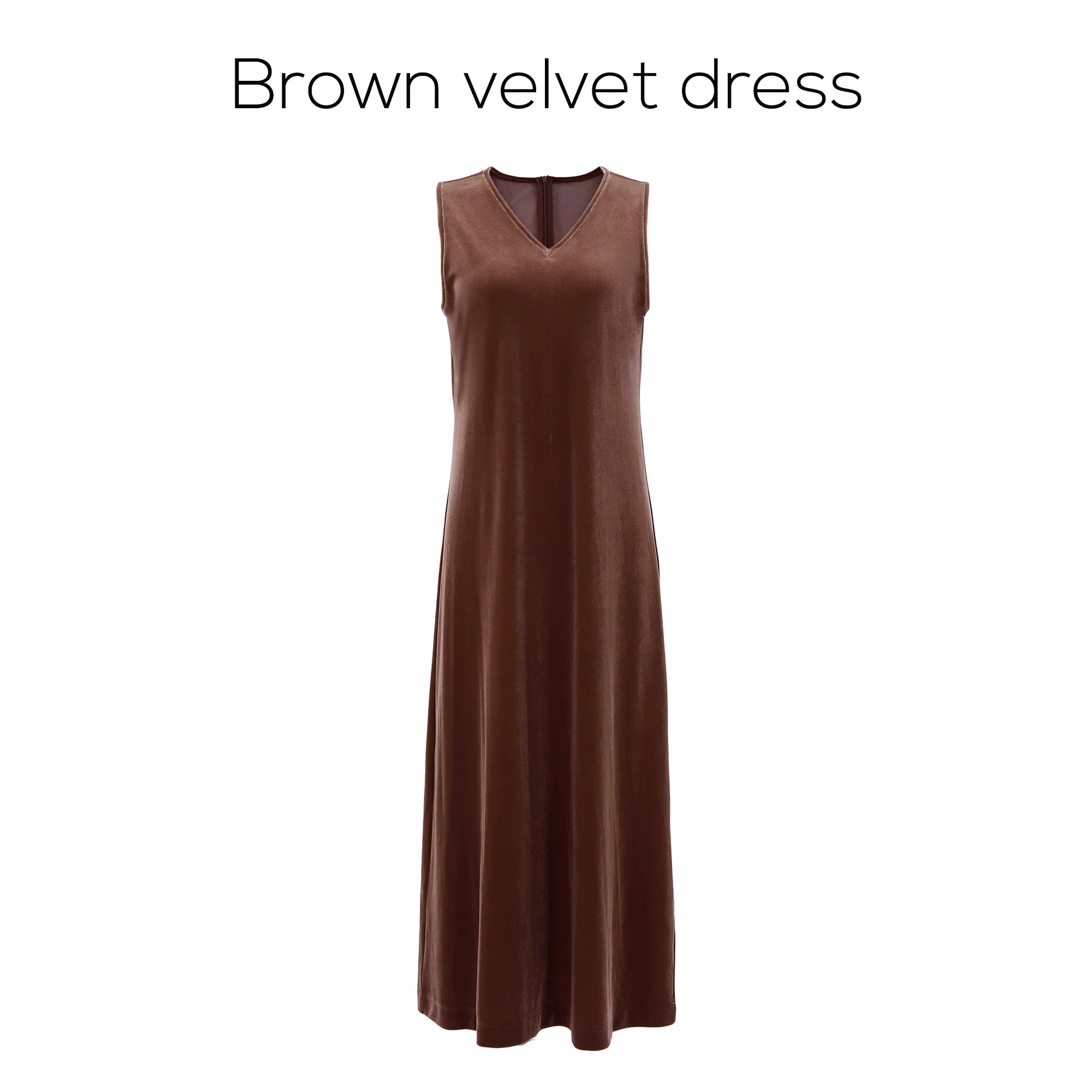 AP Women 2026 Autumn and Winter Modal Mesh Shirt and V Neck Velvet Maxi Dress High Quality