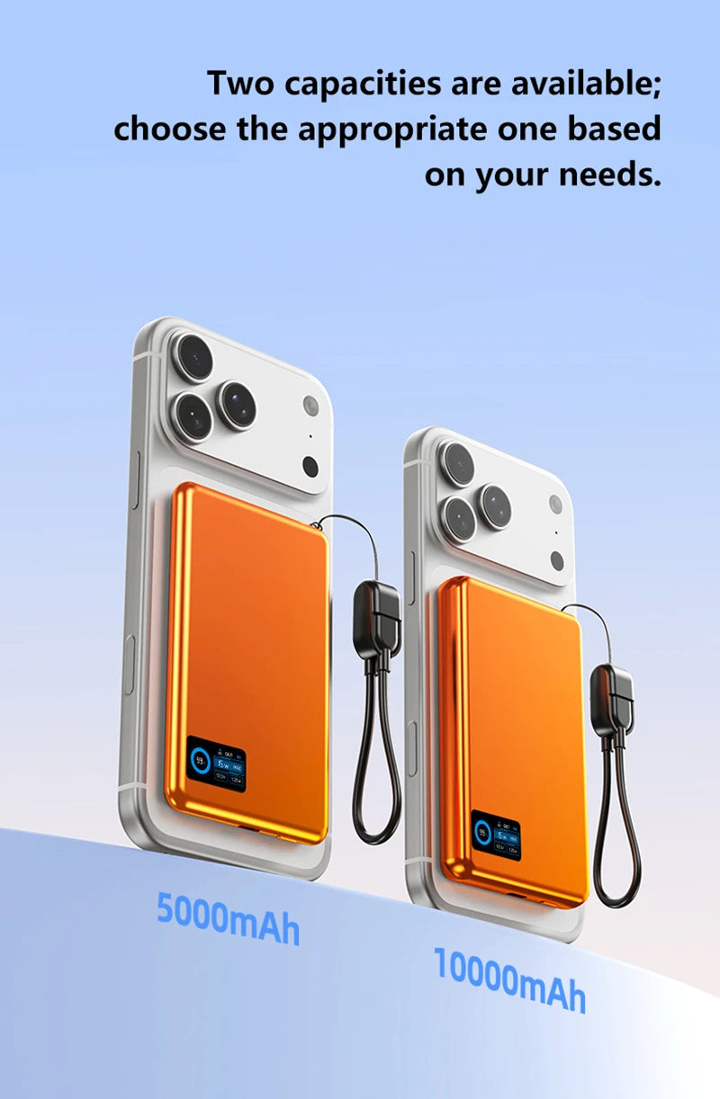 OnePlus 500000mAh Mini Wireless Magnetic Power Bank PD15W Portable Auxiliary Battery Pack For Watch Earphones For iphone Huawei