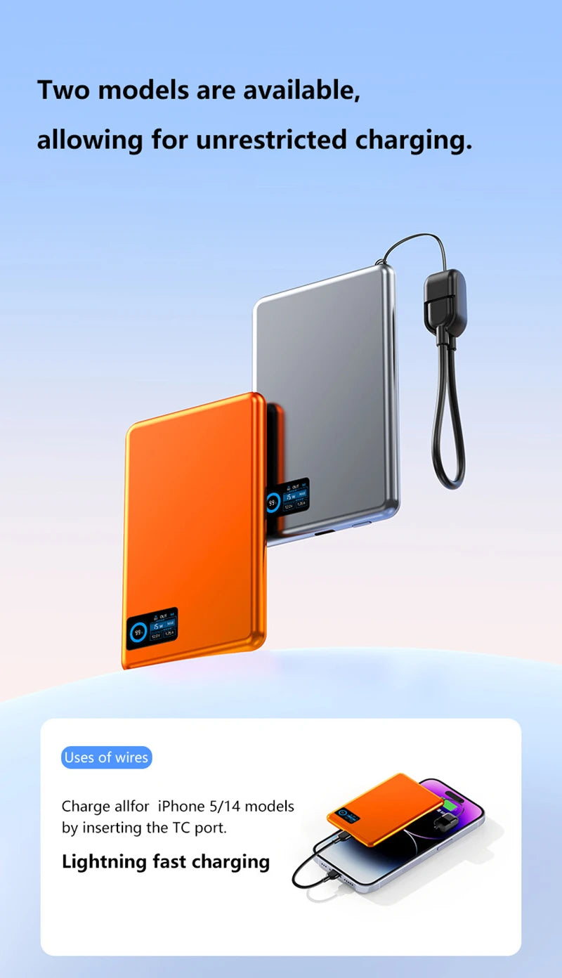OnePlus 500000mAh Mini Wireless Magnetic Power Bank PD15W Portable Auxiliary Battery Pack For Watch Earphones For iphone Huawei