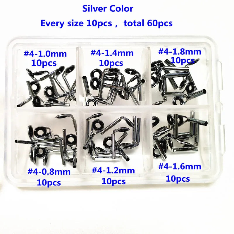 Fishing Rod Guides 60Pcs MKT Super Small Center Ring Tip Top for Super Sensitive Fine Rod Fishing Rod Repair Guide NooNRoo 1 BOX