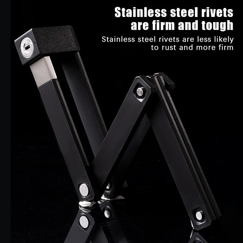 Bicycle Anti-Theft Lock by OFFBONDAGE; Folding and Durable Padlock for Motorcycles & Scooters; Ideal Electric Bike Accessory