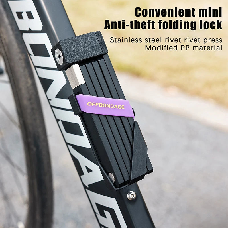 Bicycle Anti-Theft Lock by OFFBONDAGE; Folding and Durable Padlock for Motorcycles & Scooters; Ideal Electric Bike Accessory