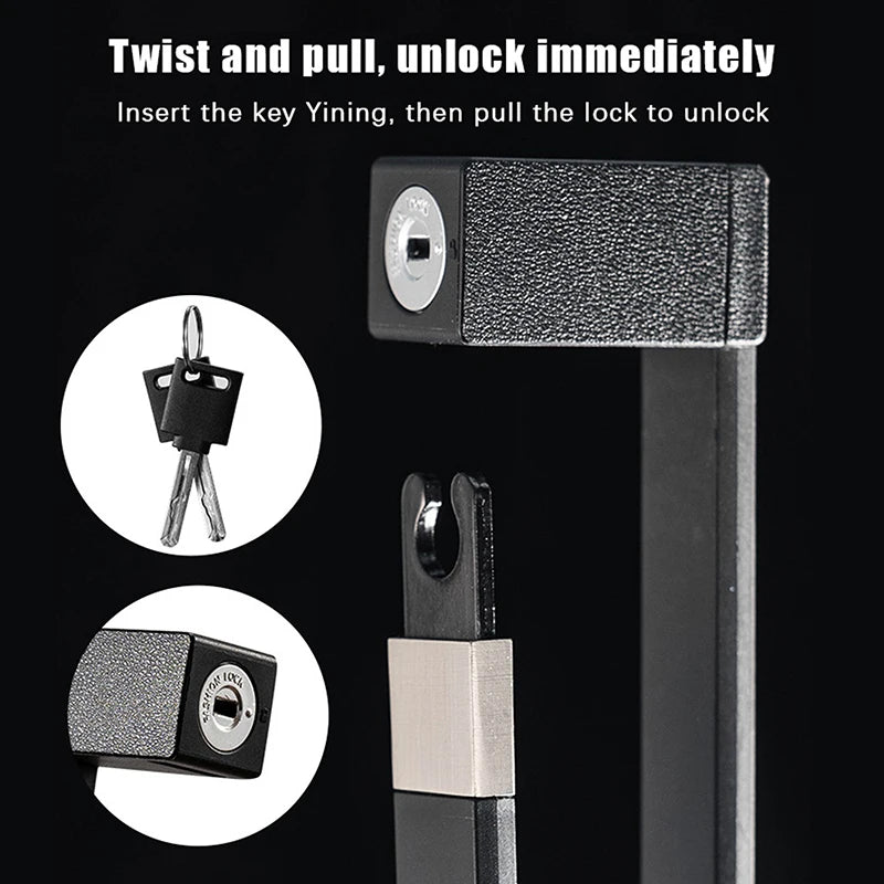 Bicycle Anti-Theft Lock by OFFBONDAGE; Folding and Durable Padlock for Motorcycles & Scooters; Ideal Electric Bike Accessory