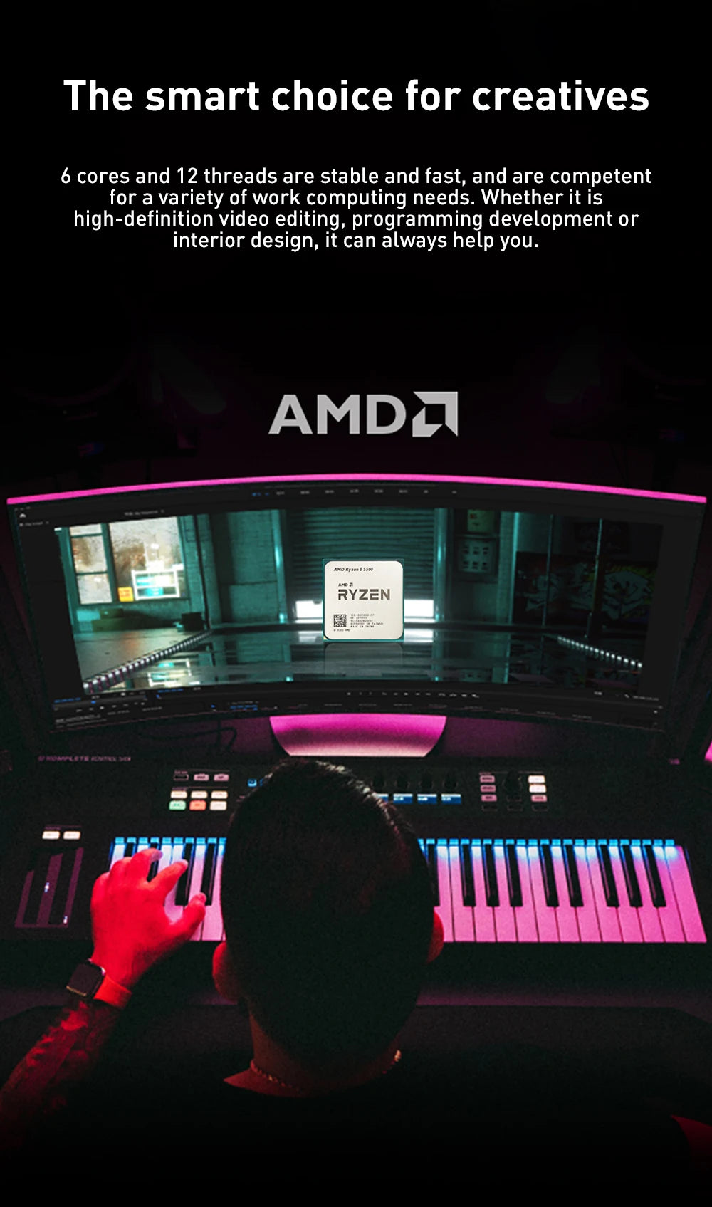 AMD Ryzen 5 5500 CPU Processor R5 5500 100% Brand New 6-Core Socket AM4 65W Desktop Game Computer CPU Without Cooler Fan