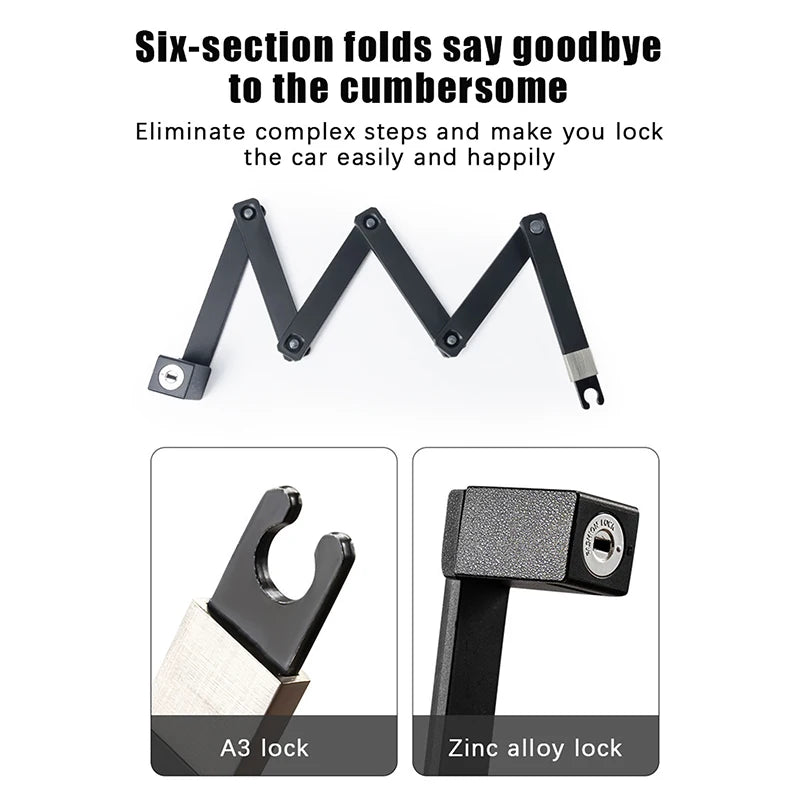 Bicycle Anti-Theft Lock by OFFBONDAGE; Folding and Durable Padlock for Motorcycles & Scooters; Ideal Electric Bike Accessory