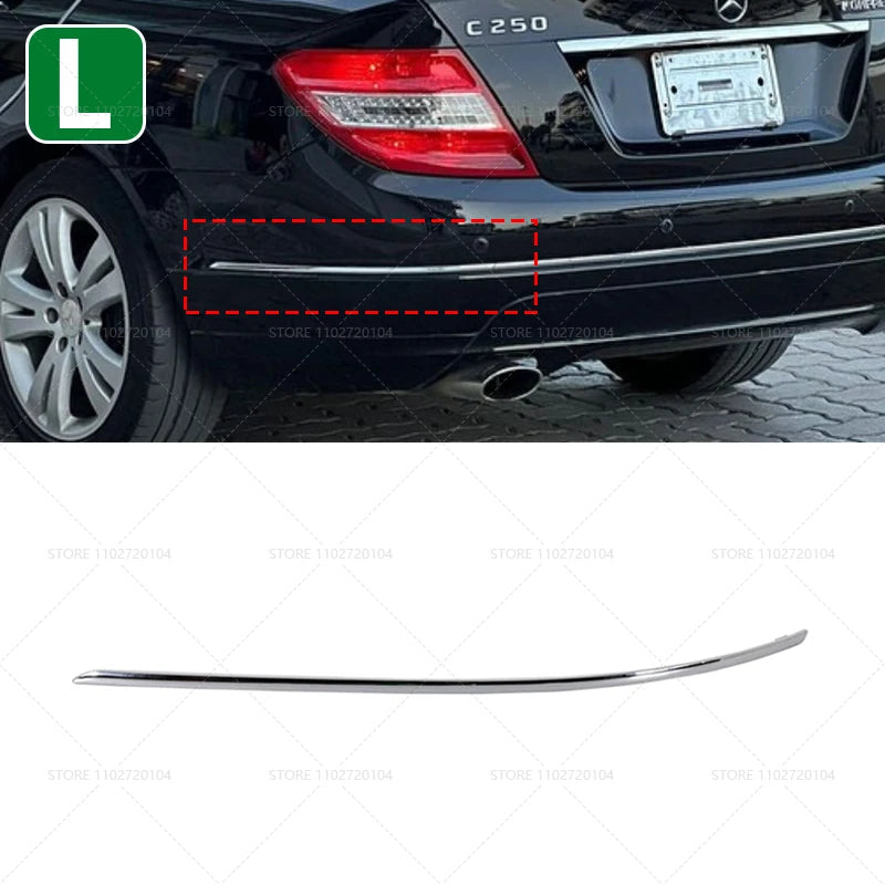 for 2008-2011 W204 Mercedes-Benz C-Class Rear Chrome Bumper Trim 2048850921 2048851021 2048850421