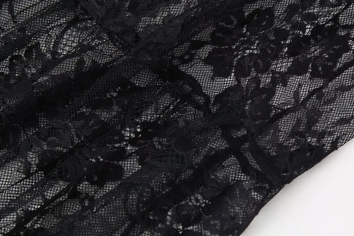 Black Lace Mesh Skirt Women's High Waist Midi Skirt Tulle Long Skirt Women's Translucent Party Women's Sexy Skirt 2024
