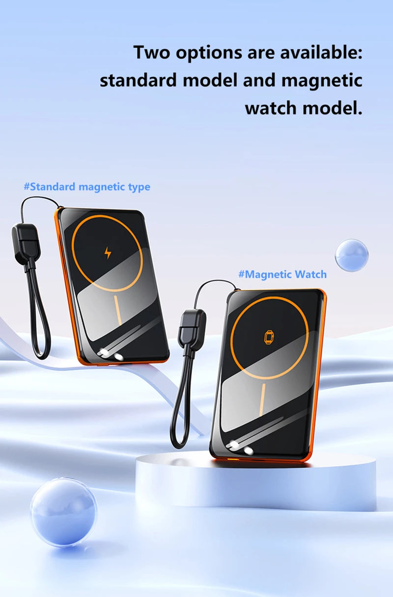 OnePlus 500000mAh Mini Wireless Magnetic Power Bank PD15W Portable Auxiliary Battery Pack For Watch Earphones For iphone Huawei