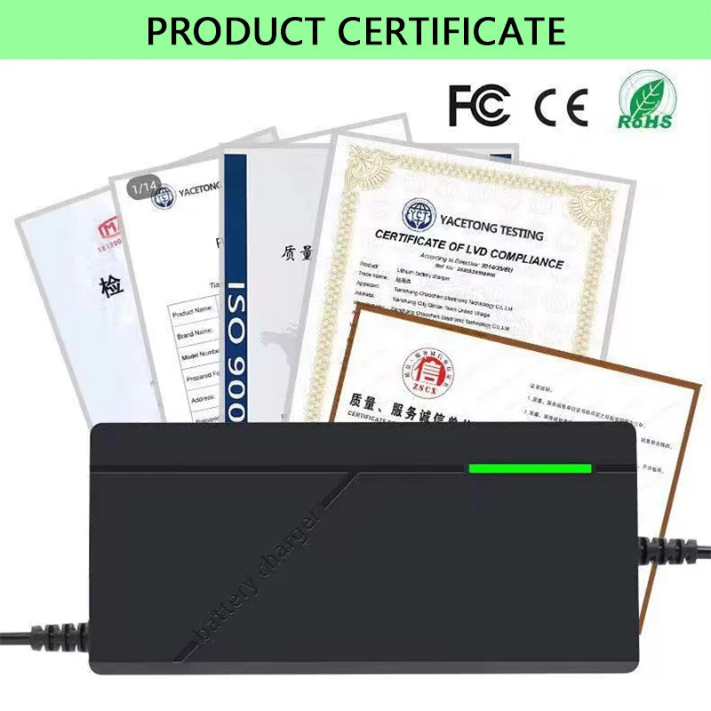 48V 60V 72V 2A 3A 5A lithium-ion charger For 13S 16S 20S 54.6V 67.2V 84V 21700 Li-ion battery Pack 5A fast intelligent charging